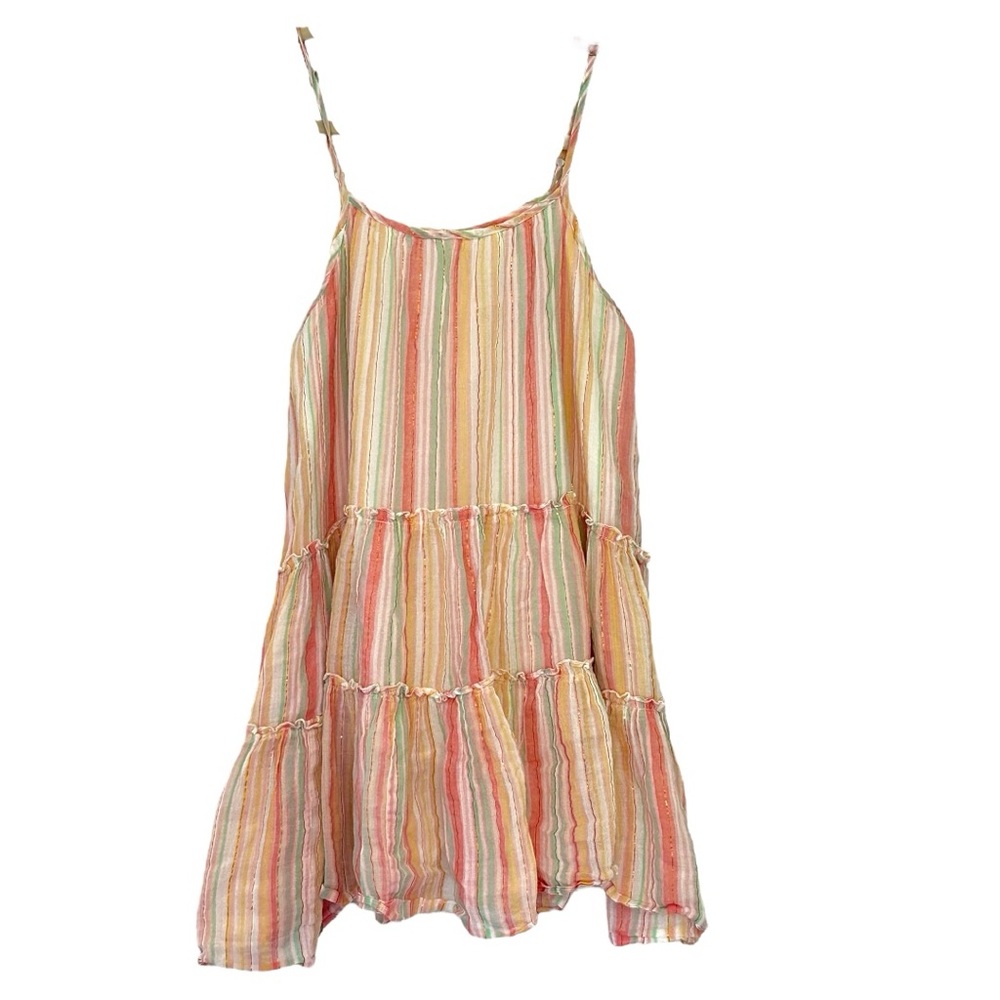 DRA Los Angeles Women’s‎ Natalia Striped Sleeveless Babydoll Tiered Dress Sz XS